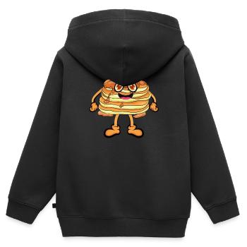 Pancakes Pfannkuchen - Kinder Premium Organic Zip Hoodie - Schwarz - Hinten - AI Model Kid Male (0cm)