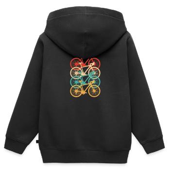 Rennrad - Kinder Premium Organic Zip Hoodie - Schwarz - Hinten - AI Model Kid Male (0cm)
