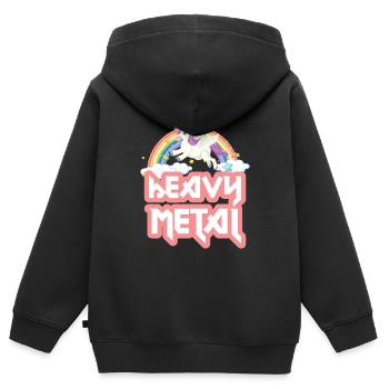 Einhorn Heavy Metal Unicorn Metal Musikgenre Rock - Kinder Premium Organic Zip Hoodie - Schwarz - Hinten - AI Model Kid Male (0cm)