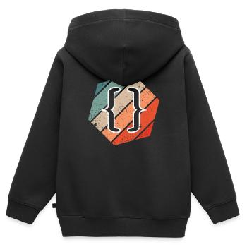 Vintage Web Developer CSS JavaScript und HTML 5 - Kinder Premium Organic Zip Hoodie - Schwarz - Hinten - AI Model Kid Male (0cm)