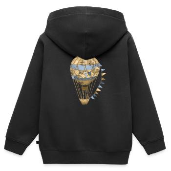Montgolfière montgolfière - Sweat Premium à capuche zippé enfant bio - noir - Dos - AI Model Kid Male (0cm)