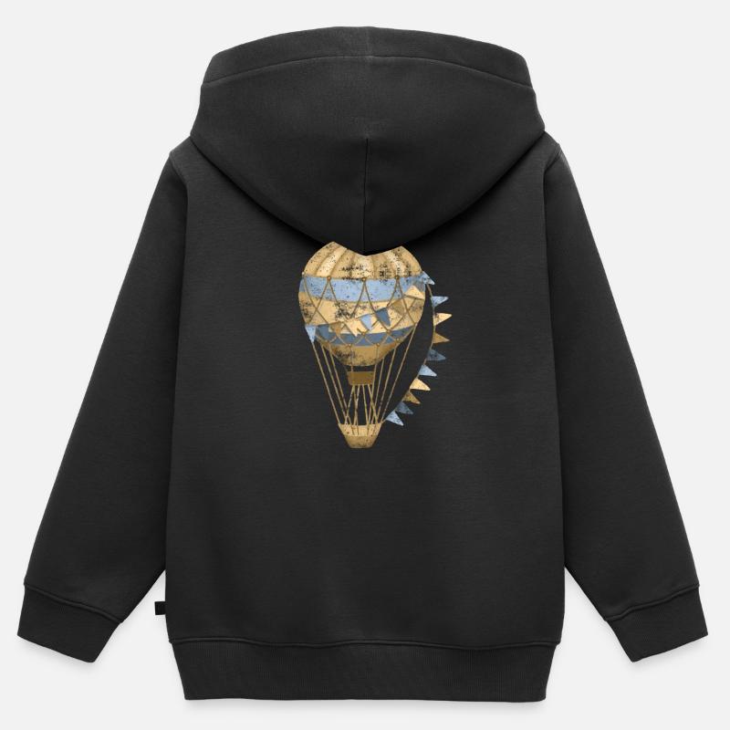 Montgolfière montgolfière - Sweat Premium à capuche zippé enfant bio - noir