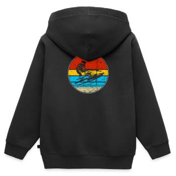 Jetski sports nautiques Bateau de plage Ski nautique Sport - Sweat Premium à capuche zippé enfant bio - noir - Dos - AI Model Kid Male (0cm)