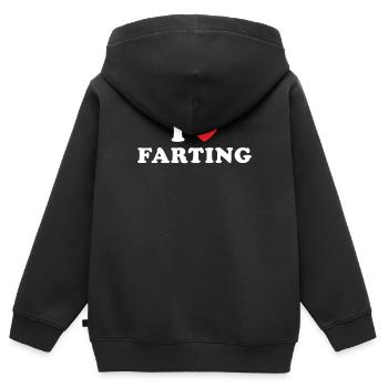 Ich liebe Furzen - Kinder Premium Organic Zip Hoodie - Schwarz - Hinten - AI Model Kid Male (0cm)