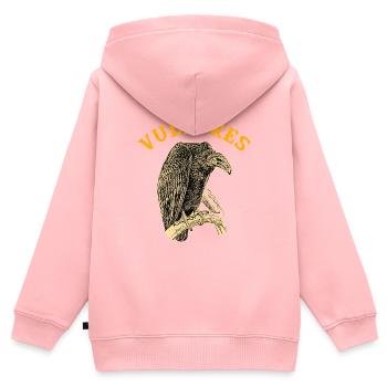 Vautours - Sweat Premium à capuche zippé enfant bio - rose - Dos - AI Model Kid Female (0cm)