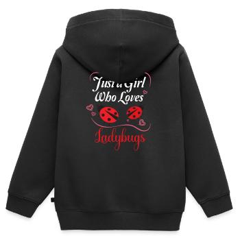 Ladybug Ladybugs Entomology Insect Just a girl - Kinder Premium Organic Zip Hoodie - Schwarz - Hinten - AI Model Kid Male (0cm)