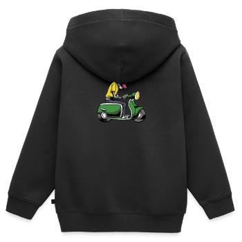 Scooter scooter mobylette scooter - Sweat Premium à capuche zippé enfant bio - noir - Dos - AI Model Kid Male (0cm)