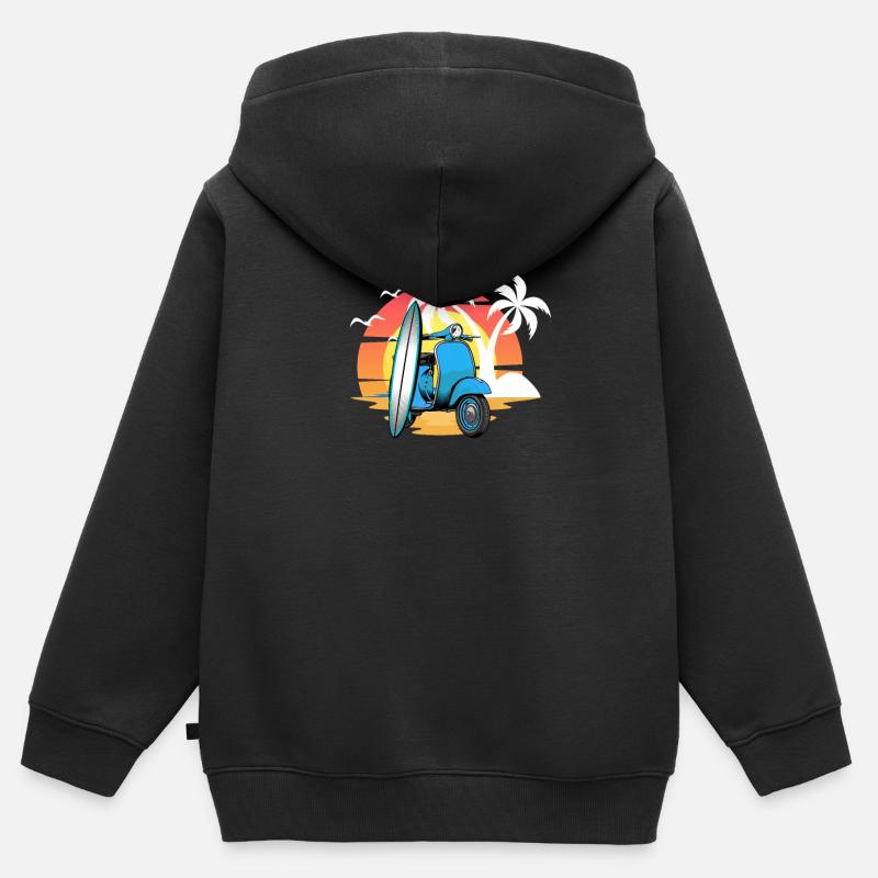 Motorroller Mofa Moped Roller - Kinder Premium Organic Zip Hoodie - Schwarz