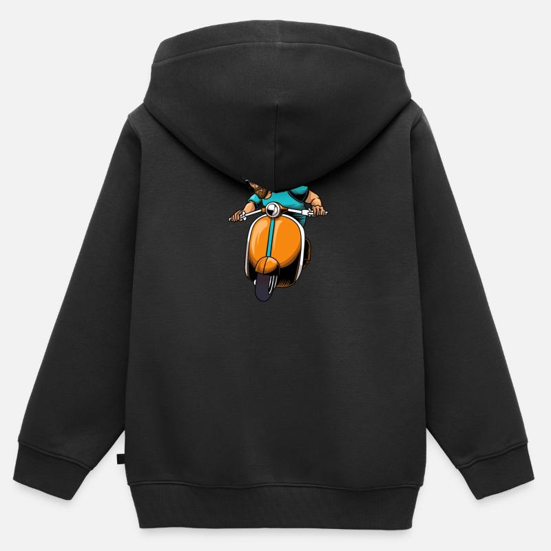 Motorroller Mofa Moped Roller - Kinder Premium Organic Zip Hoodie - Schwarz