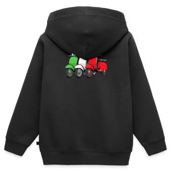 Scooter scooter mobylette scooter - Sweat Premium à capuche zippé enfant bio - noir - Dos - AI Model Kid Male (0cm)