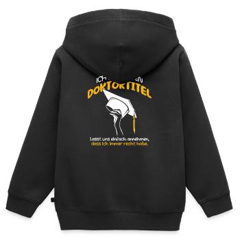Doktor Doktortitel Doktorhut Doktorand Geschenk - Kinder Premium Organic Zip Hoodie - Schwarz - Hinten - AI Model Kid Male (0cm)