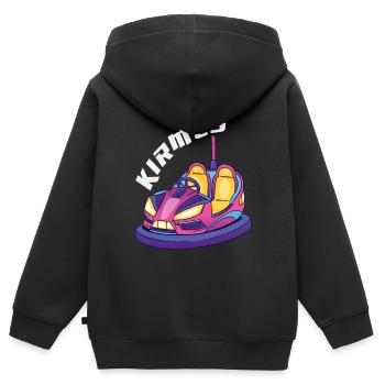Autoscooter Kirmes Schausteller Geschenk - Kinder Premium Organic Zip Hoodie - Schwarz - Hinten - AI Model Kid Male (0cm)