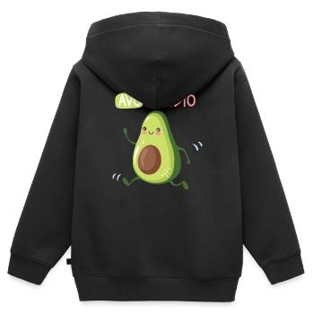 Avo Cardio - Avocardio - Sweat Premium à capuche zippé enfant bio - noir - Dos - AI Model Kid Male (0cm)