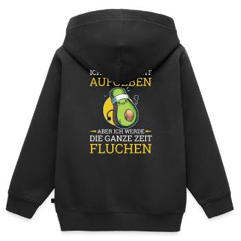 Ich Werde Nicht Aufgeben Aber Fluchen Avocado - Kinder Premium Organic Zip Hoodie - Schwarz - Hinten - AI Model Kid Male (0cm)