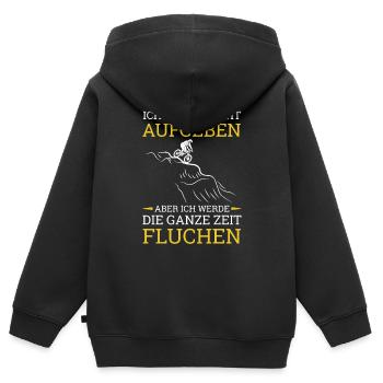 Ich Werde Nicht Aufgeben Aber Fluchen Berge - Kinder Premium Organic Zip Hoodie - Schwarz - Hinten - AI Model Kid Male (0cm)