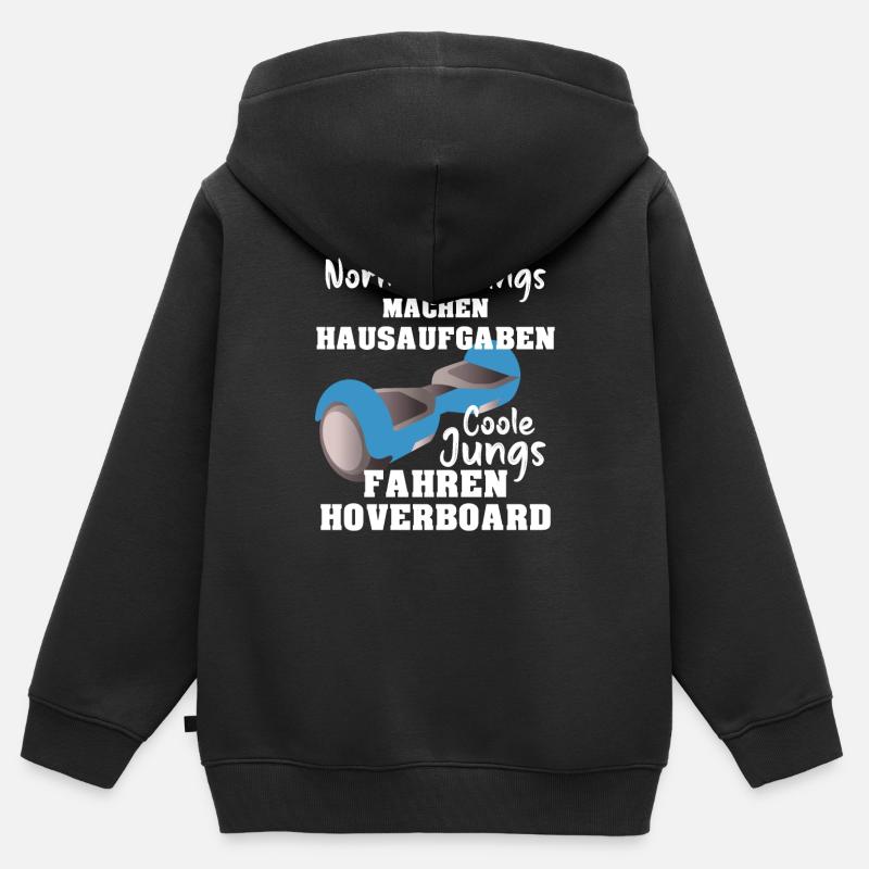Hoverboard Coole Jungs fahren Hoverboard - Kinder Premium Organic Zip Hoodie - Schwarz