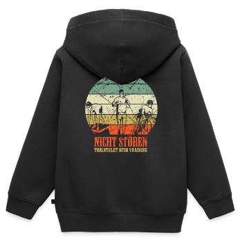 Triathlet Triathlon - Kinder Premium Organic Zip Hoodie - Schwarz - Hinten - AI Model Kid Male (0cm)