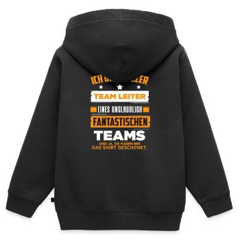 Teamleiter Lustig Team Geschenk Produktionsfirma - Kinder Premium Organic Zip Hoodie - Schwarz - Hinten - AI Model Kid Male (0cm)