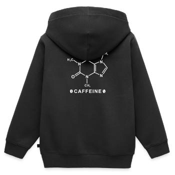 Caféine - Sweat Premium à capuche zippé enfant bio - noir - Dos - AI Model Kid Male (0cm)