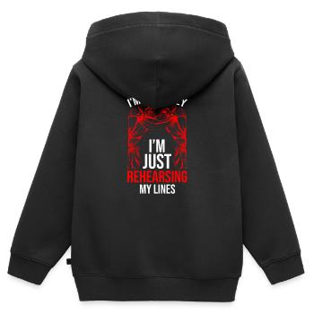 Théâtre Théâtre - Sweat Premium à capuche zippé enfant bio - noir - Dos - AI Model Kid Male (0cm)