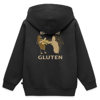 Glutenunverträglichkeit Gluten Ist Evil Zöliakie - Kinder Premium Organic Zip Hoodie - Schwarz - Hinten - AI Model Kid Male (0cm)