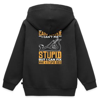 Schreiner - Kinder Premium Organic Zip Hoodie - Schwarz - Hinten - AI Model Kid Male (0cm)