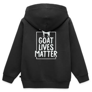 Goat Lives Matter - Sweat Premium à capuche zippé enfant bio - noir - Dos - AI Model Kid Male (0cm)
