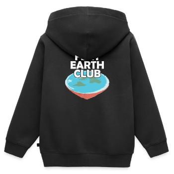 Flat Flat Earth Flat Earth Conspiracy - Kids Premium Organic Zip-up Hoodie - black - Back - AI Model Kid Male (0cm)