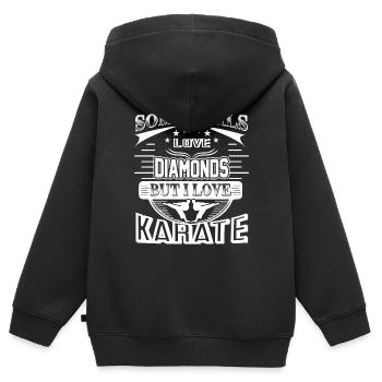 Karate Ich liebe Karate - Kinder Premium Organic Zip Hoodie - Schwarz - Hinten - AI Model Kid Male (0cm)