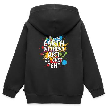 La Terre Sans-100 - Sweat Premium à capuche zippé enfant bio - noir - Dos - AI Model Kid Male (0cm)