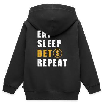 Wetten Casino Spruch - Kinder Premium Organic Zip Hoodie - Schwarz - Hinten - AI Model Kid Male (0cm)