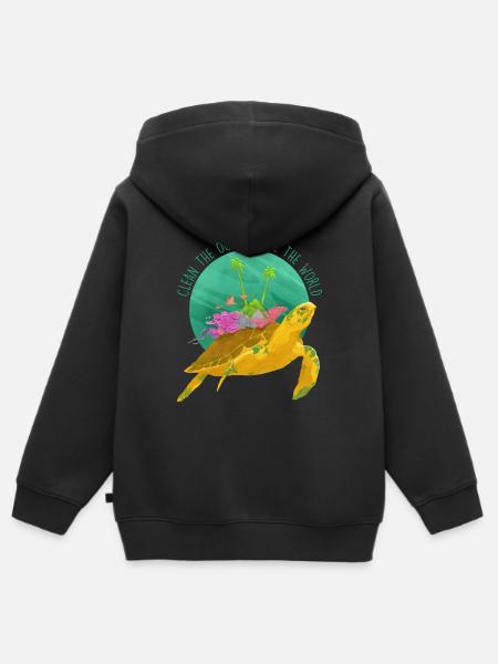 Animal sea animal rights activist ocean fish - Kids Premium Organic Zip-up Hoodie - black