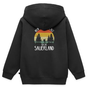 Sauerland Sauerländer Soest Wandern Geschenkidee - Kinder Premium Organic Zip Hoodie - Schwarz - Hinten - AI Model Kid Male (0cm)