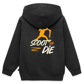 Scoot or les cascadeurs de cascadeurs scooters - Sweat Premium à capuche zippé enfant bio - noir - Dos - AI Model Kid Male (0cm)