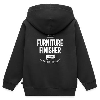 Möbel Finisher Geschenk lustige Job Titel Beruf - Kinder Premium Organic Zip Hoodie - Schwarz - Hinten - AI Model Kid Male (0cm)