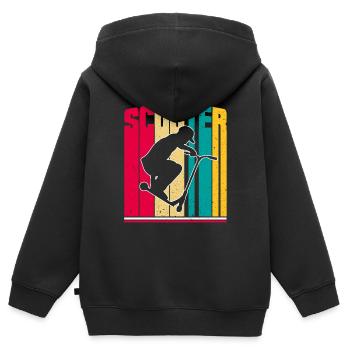 Cascadeurs de cascadeur vintage - Sweat Premium à capuche zippé enfant bio - noir - Dos - AI Model Kid Male (0cm)