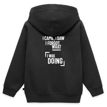 I Came, I Saw I forgot What, I Was Doing - Kinder Premium Organic Zip Hoodie - Schwarz - Hinten - AI Model Kid Male (0cm)