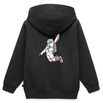 Astronaut Basketball Milchstraße Weltraum - Kinder Premium Organic Zip Hoodie - Schwarz - Hinten - AI Model Kid Male (0cm)