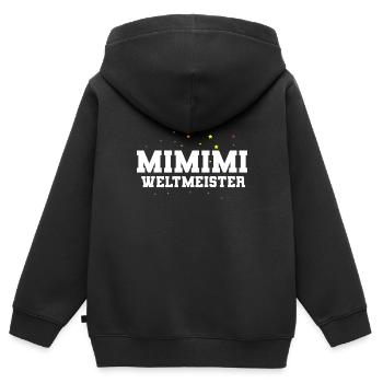 Mimimi Weltmeister - Kinder Premium Organic Zip Hoodie - Schwarz - Hinten - AI Model Kid Male (0cm)