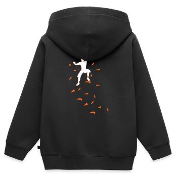 Bouldern Bouldersport Kletterwand - Kinder Premium Organic Zip Hoodie - Schwarz - Hinten - AI Model Kid Male (0cm)