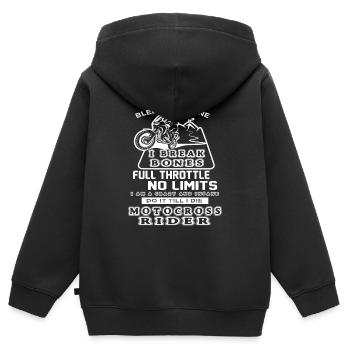 Motocross Motocross Rider - Kids Premium Organic Zip-up Hoodie - black - Back - AI Model Kid Male (0cm)