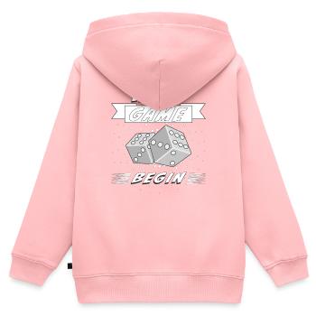 DICE LET THE GAME BEGIN - Kids Premium Organic Zip-up Hoodie - rose - Back - AI Model Kid Female (0cm)