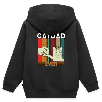 BEST CAT DAD EVER Katen Papa Vatertag Geschenk - Kinder Premium Organic Zip Hoodie - Schwarz - Hinten - AI Model Kid Male (0cm)