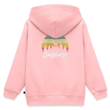 Salzburg Österreich - Kinder Premium Organic Zip Hoodie - Rosa - Hinten - AI Model Kid Female (0cm)
