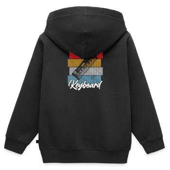 Vintage Keyboard - Keyboarder Music Retro Gift - Kids Premium Organic Zip-up Hoodie - black - Back - AI Model Kid Male (0cm)