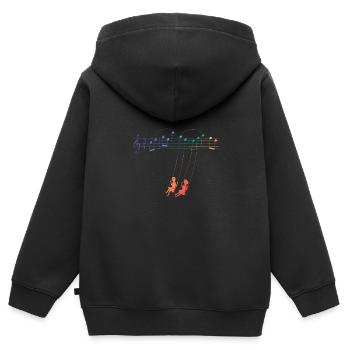 Music Swing - Sweat Premium à capuche zippé enfant bio - noir - Dos - AI Model Kid Male (0cm)