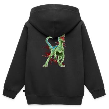 Velociraptor Raptor Saurier Urzeit Dinosaurier Din - Kinder Premium Organic Zip Hoodie - Schwarz - Hinten - AI Model Kid Male (0cm)