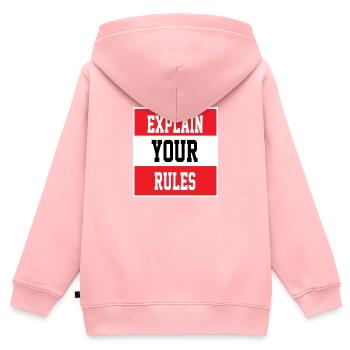 explain your rules birthday - Kids Premium Organic Zip-up Hoodie - rose - Back - AI Model Kid Female (0cm)