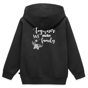 Familie Zusammen sind wir eine Familie - Kinder Premium Organic Zip Hoodie - Schwarz - Hinten - AI Model Kid Male (0cm)