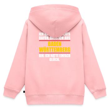 Baden Württemberg Bundesland lustiges Baden - Kinder Premium Organic Zip Hoodie - Rosa - Hinten - AI Model Kid Female (0cm)
